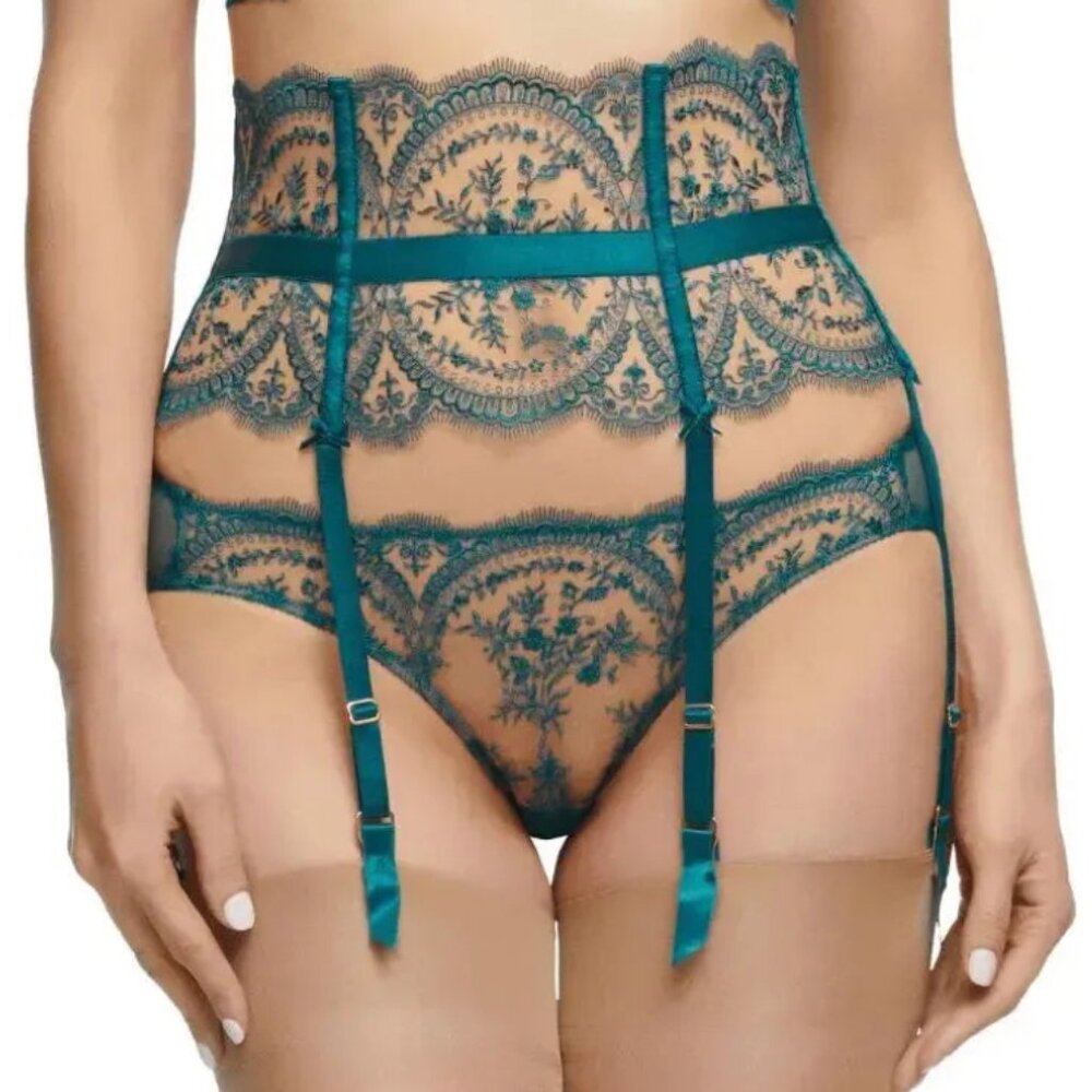 NWT Dita Von Teese Severine Suspender Shady Spruce